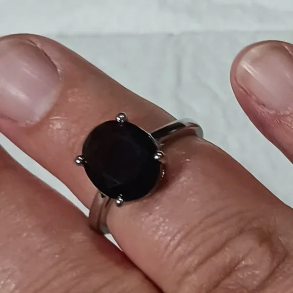 NWOT Silver Amethyst Fashion Jewelry Solitaire Ring Size 7.75 - Picture 2 of 15